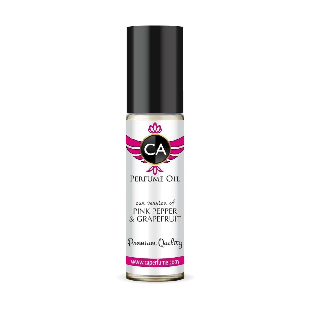 CA Perfume Impression of Pink Pepper & Grapefruit Unisex Fragrance Oil Aromatic Spicy Scent Long Lasting Perfumes for Women & Men Travel Size TSA Ready Mini Parfum Body Oil Roll-on 0.33 Fl Oz 10ml