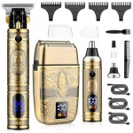 Saoilli Professional Hair Trimmer Hair Clippers for Men, Nose Hair Trimmer Men\'s Shaver Set,Cordless T-Blade Beard Trimmer Barber Clippers,Electric Foil Shavers Razor for Men Haircutting Kit