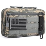 FRTKK Tactical Molle Admin Pouch Utility Laser Cut EDC Tool Pouch Bag Horizontal Modular Pouches Include US Flag Patch and Keychain (ACU)