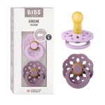 BIBS Pacifiers 0-6 Months | Boheme Collection 2-Pack | BPA-Free Round Nipple | Nautral Rubber Latex | Made in Denmark | Violet Sky/Mauve