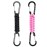 BRAVESHINE 1 Black & Pink Paracord Keychain Carabiner Clips, Lanyard Hanger with D Ring Hooks, Heavy-Duty Stroller Hooks Holder for Water Bottle, Keys, Backpacks, Tools, Boys, Girls, Men, Women