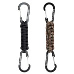 BRAVESHINE 1 Black 1 Camo Paracord Keychain Hook Carabiner Clips, Lanyard Hanger with D Ring Hooks Heavy-Weight Stroller Hook Holder for Water Bottle, Key, Backpacks, Tools, Boys, Girls, Men, Women