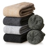 Velice Wool Socks for Women Merino Wool Boot Hiking Thick Thermal Warm Winter Crew Cushion Cozy Work Socks 5 Pairs(Black/Green/Grey/Beige/Light Grey)