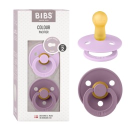 BIBS Pacifiers Colour Collection | Natural Rubber Baby Pacifier | Set of 2 BPA-Free Soothers | Made in Denmark | 6+ Months (Pack of 2) | Violet Sky/Mauve