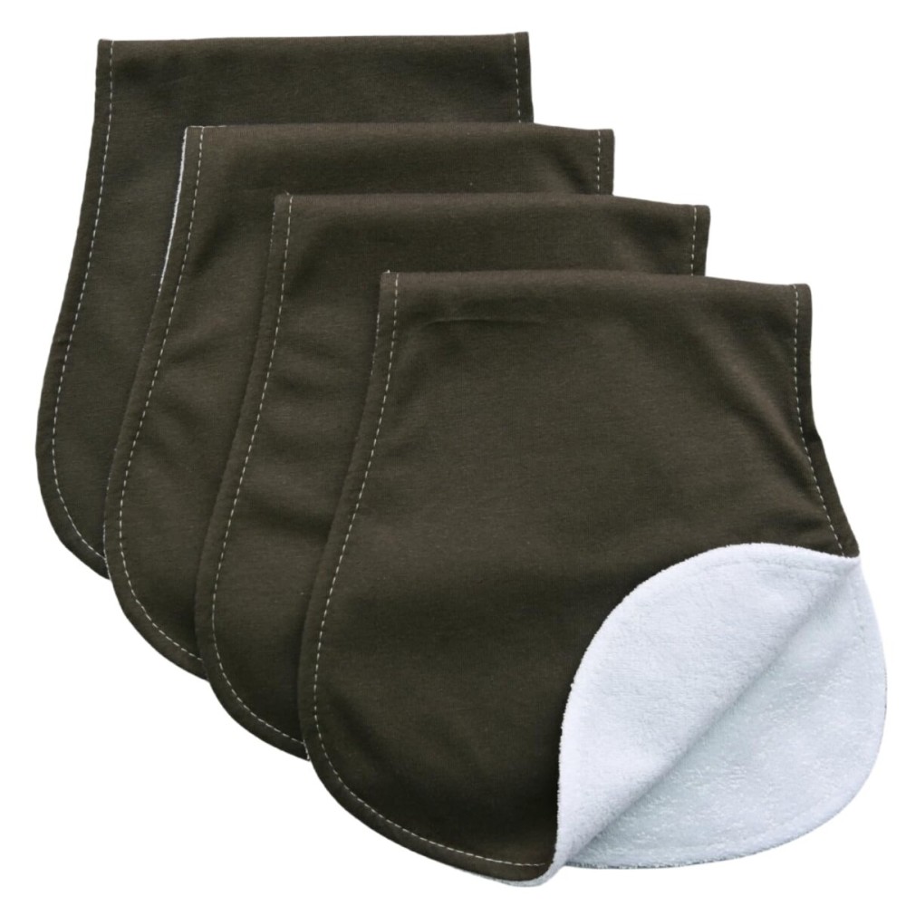 Arnzion Baby Burp Cloths Baby Burp Set Curved Absorbent and Soft Valuable 4 Pack (Dark Grey)