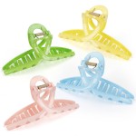 Big Hair Claw Clips Large Butterfly Hair Clips for Women 5.1 Large Transparent Clip Larger Size Hair Clip for Girls Clear Candy Hair Clip Hair Accessories for Long Thin Thick Hair 4 Pcs