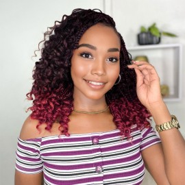 Yewell Goddess Box Braids Crochet Hair 12 Inch Boho Crochet Box-Braids With Curly Ends For Black Women,9 Packs Bohomian Crochet Box-Braid Pre Looped Box Braiding(12Inch 9Packs,TBUG)