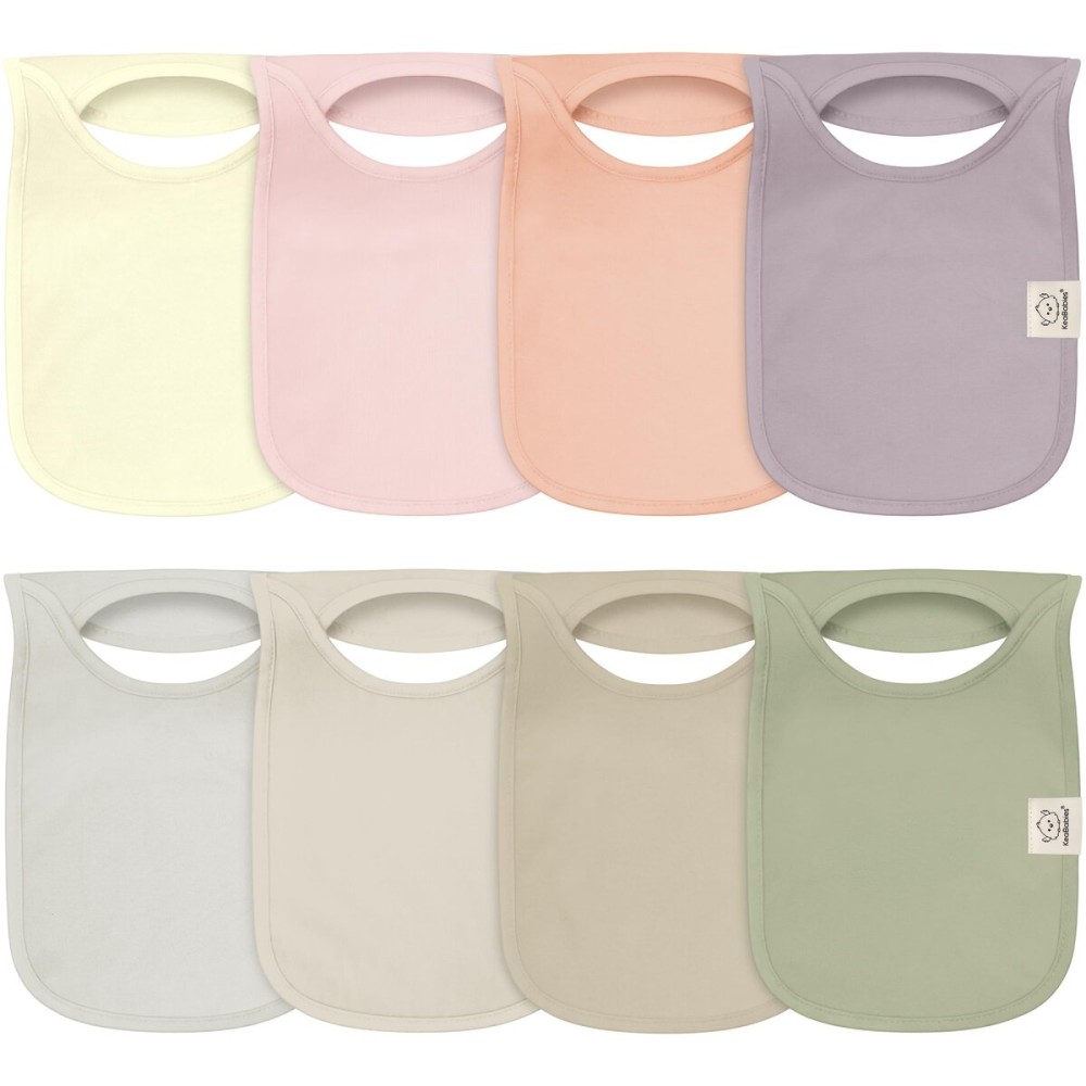 8-Pack Baby Bibs for Boys, Girls - Pullover Bibs for Drooling Teething Baby Girl & Boy Toddler, Newborn, Soft & Absorbent, Cute Colors, Large Torso Coverage Keep Infant Clean & Dry (Embrace)