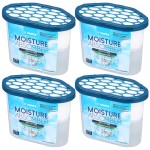 ZARPAX Moisture Absorber Fresh Cotton 10.5 oz/300g | Removes Moisture, Damp & Humidity | Odor Absorber With Fresh Cotton Fragrance | Moisture Trap for Bathroom, Closet, Kitchen | Set of 4