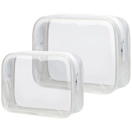 PACKISM TSA Approved Toiletry Bag - Clear Makeup Bag Waterproof Quart Size Bag, Travel Makeup Cosmetic Bag for Women Men, Carry on Airport Airline Compliant Bag, 3 Pack