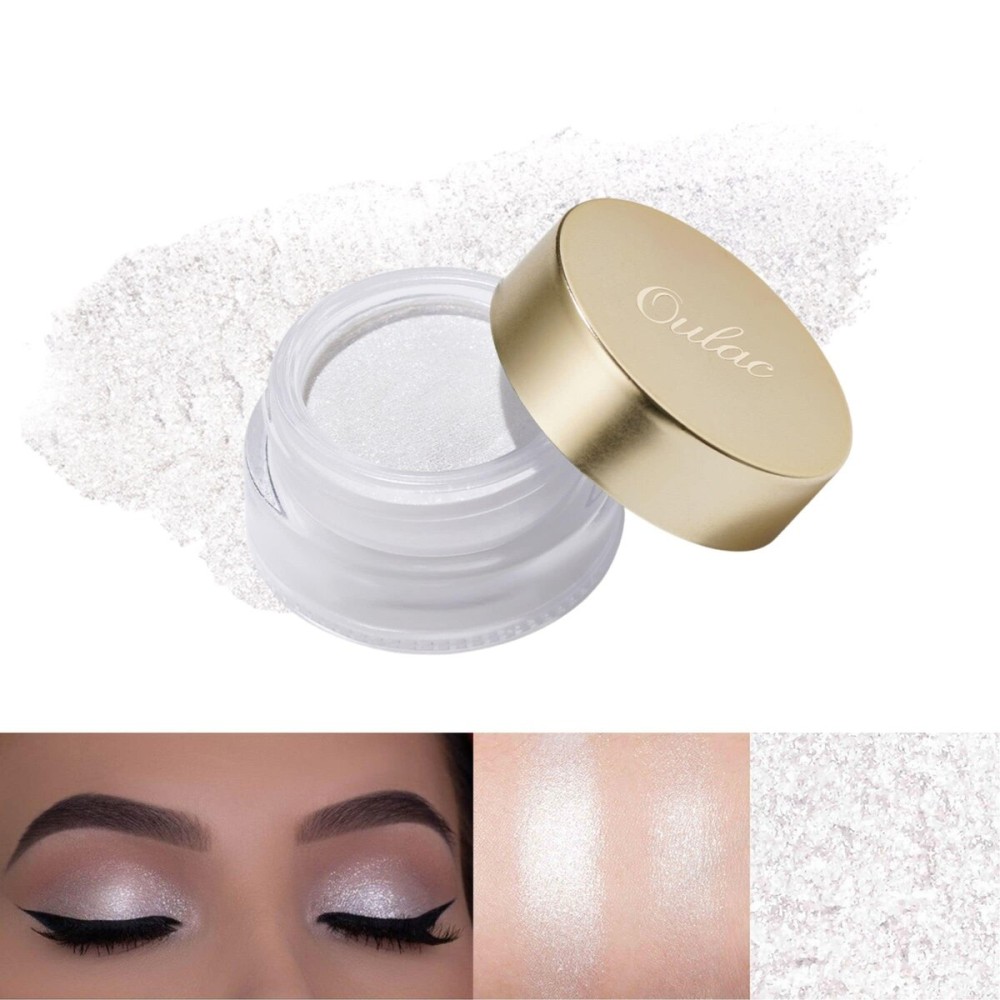 Oulac Nude Pearl Cream Eyeshadow also for Highlighter Shimmer Eye Shadow Waterproof&Long Lasting with Moisturizing Formula Blendable Shimmer Eye Make-up,Vegan & Cruelty-Free,6g, P03