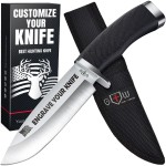 Grand Way Custom Knife for Men and Women - Personalized Idea Gifts - Engraved Gifts for Dad Husband Boyfriend Wife Girlfriend - Customized Fixed Knives for Birthday - Unique Present 148109 PS