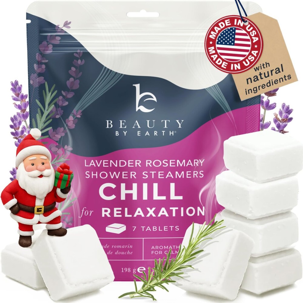 Shower Steamers Aromatherapy - USA Made with Natural Ingredients & Lavender Oil, Christmas Stocking Stuffers for Women, Wife & Mom, Large Stress Relief Shower Bombs, White Elephant Relaxing Spa Gifts