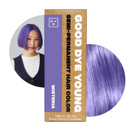Good Dye Young Semi-Permanent Hair Color, Vegan and Cruelty-Free Purple Hair Dye, Last up to 24 Washes, Non-Damaging Conditioning Hair Color (5FL OZ, Wisteria)