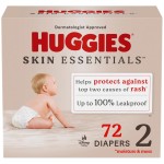 Huggies Size 2 Diapers, Skin Essentials Baby Diapers, Size 2 (12-18 lbs), 72 Count
