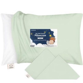 KeaBabies Toddler Pillowcase 13x18 - Organic Cotton Toddler Pillowcase for Kids, Boys, Girls, Soft & Durable Cotton Cover for Miniature Sleepy Pillows, Cute Colors, Pillow Sold Separately (Sage)