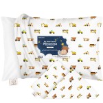 KeaBabies Toddler Pillowcase 13x18 - Organic Cotton Toddler Pillowcase for Kids, Boys, Girls,Soft & Durable Cotton Cover for Miniature Sleepy Pillows,Cute Colors,Pillow Sold Separately(Construction)