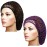 Waydress 2 Pieces Mesh Hair Net Rayon Knit Snood Women Crocheted Sleep Cap (Black, Purple)