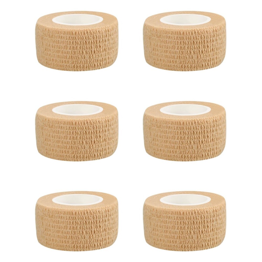 1 Self Adhesive Bandage Wraps, 6pcs Vet Wraps, Skin Color, 5 Yard Self Adherent Wraps for Sports, Wrist, Ankle and Swelling