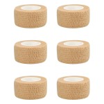 1 Self Adhesive Bandage Wraps, 6pcs Vet Wraps, Skin Color, 5 Yard Self Adherent Wraps for Sports, Wrist, Ankle and Swelling