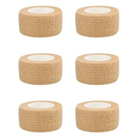 1 Self Adhesive Bandage Wraps, 6pcs Vet Wraps, Skin Color, 5 Yard Self Adherent Wraps for Sports, Wrist, Ankle and Swelling