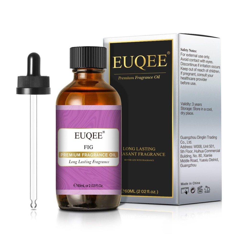 EUQEE Fig Fragrance Oil, Premium Fig Essential Oil 2.02 Fl oz with Glass Dropper for Diffusers, DIY Bath Bombs, Candle Making - 60ML