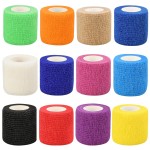 2 Self Adhesive Bandage Wraps, 12pcs Vet Wraps, 12 Colors, 5 Yard Self Adherent Wraps for Sports, Wrist, Ankle and Swelling