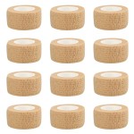 1 Self Adhesive Bandage Wraps, 12pcs Vet Wraps, Skin Color, 5 Yard Self Adherent Wraps for Sports, Wrist, Ankle and Swelling