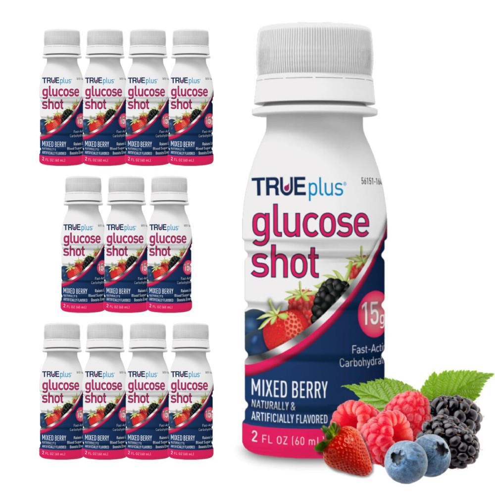 TRUEplus Glucose Shots 12 Bottles - Mixed Berry