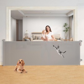 Momcozy Baby Gate 41\'\' Tall 118\'\' Wide Extra Wide for Large Opening Retractable Baby Gates for Child and Large Pets Safety Dog Gate for Stairs, Doorways, Hallways, Indoor, Outdoor