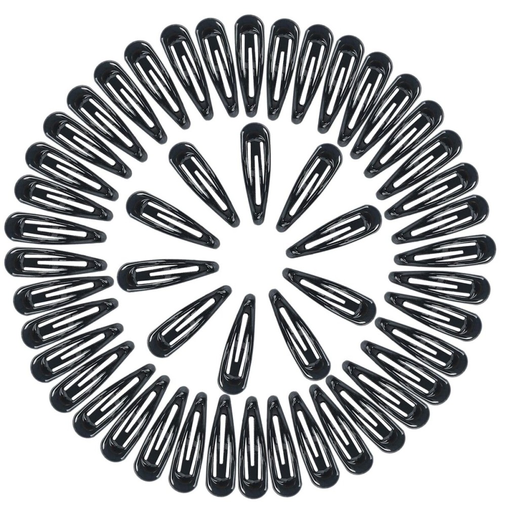 30,60 80 Pack Black 2 Inch Women Metal Snap Hair Clips Accessories No Slip Hair Barrettes Girls Women Hair Accessories (Black-1 50PCS)