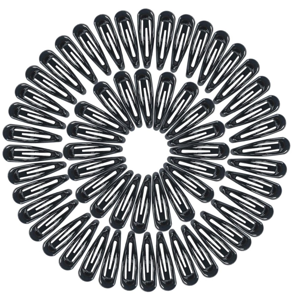 30,60 80 Pack Black 2 Inch Women Metal Snap Hair Clips Accessories No Slip Hair Barrettes Girls Women Hair Accessories (Black-1 60PCS)