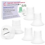 Nenesupply 2nd Generation 21mm Flange Inserts 6pc Compatible with 24mm Flange of Elvie Stride Spectra Momcozy Willow Reduce 24mm to 21mm Not Original Elvie Pump Parts