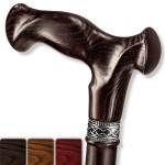 Asterom Walking Cane - Handmade, Ergonomic, Canes for Men - Wooden Walking Sticks for Seniors, Unique (Walnut, 33 Inches)