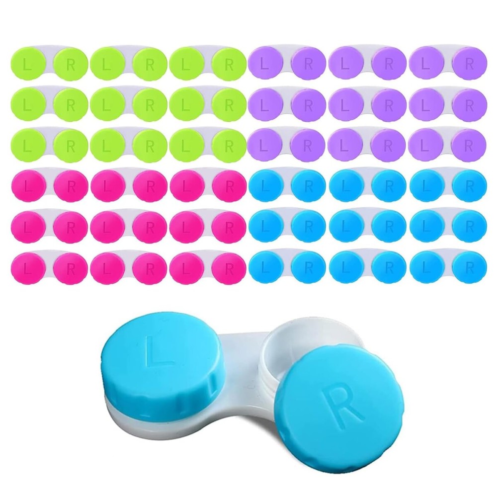 KISEER 36 Pack Colorful Contact Lens Case Box Holder Container Soak Storage Kit