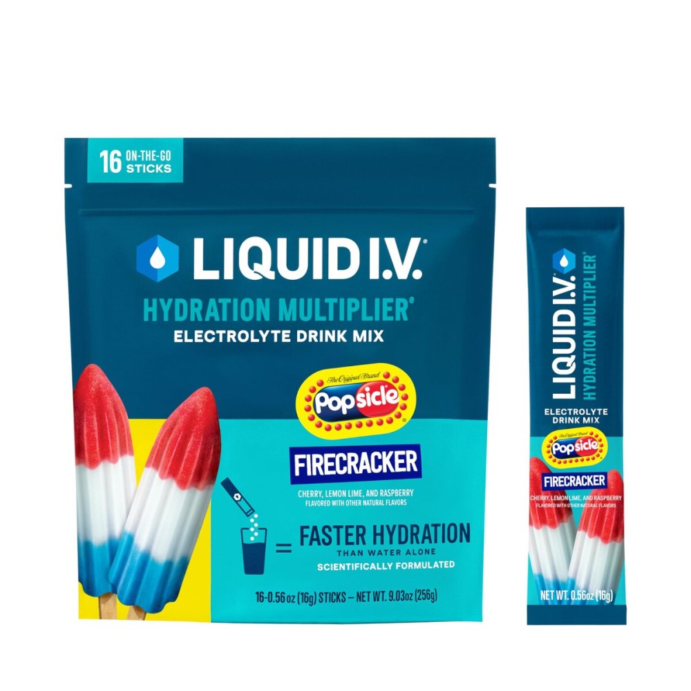 Liquid I.V. Hydration Multiplier - Popsicle Firecracker | Electrolyte Powder Drink Mix | 1 Pack (16 Servings)