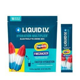 Liquid I.V. Hydration Multiplier - Popsicle Firecracker | Electrolyte Powder Drink Mix | 1 Pack (16 Servings)