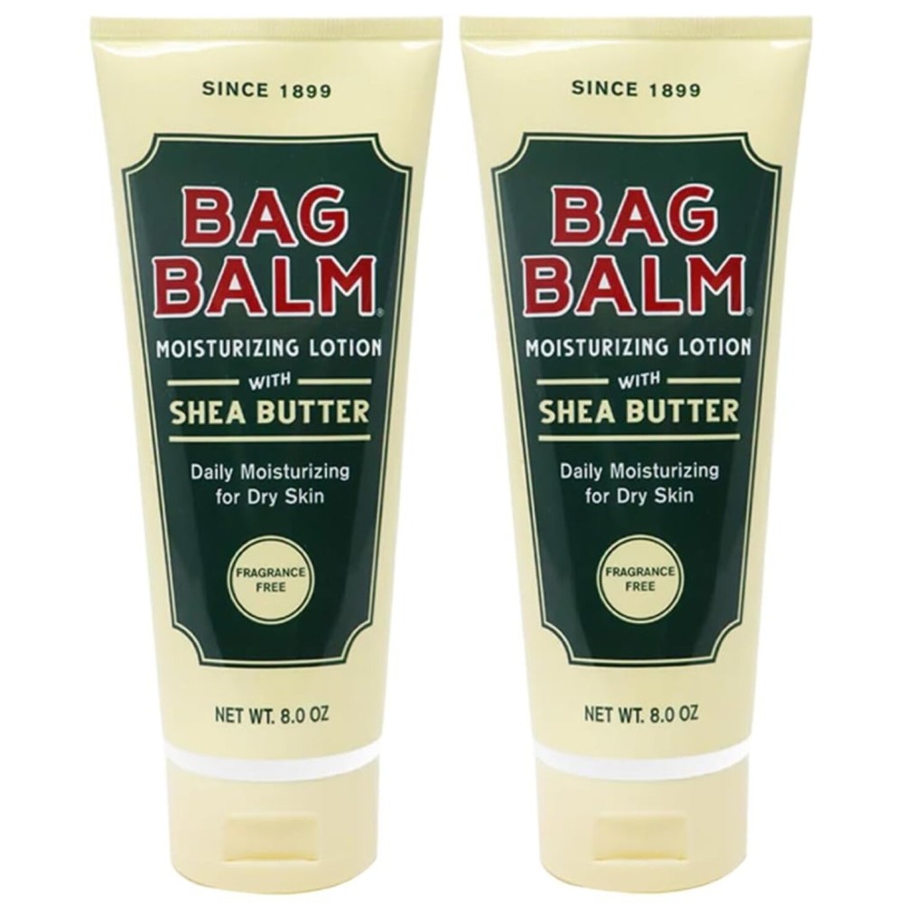 Bag Balm Moistuzing Body Lotion with Shea Butter, Daily Moisturizing for Dry Skin | Pack of 2 8oz Tubes