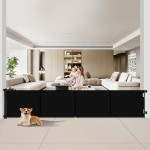 Miumoon 200 inch Retractable Baby Gates 37 inch Tall, Retractable Gate with Reinforced Strip Design to Prevent Crawling Through, 16 FT Outdoor Retractable Gates, Extra Wide Retractable Gate for Garage