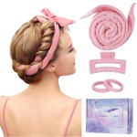 Upgraded 60 Extra Long Soft Heatless Hair Curlers to Sleep In, No Heat Hair Rollers (Pink)