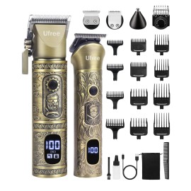Ufree Hair Clippers for Men Professional with Beard Trimmer, Barber Clippers and Trimmers Set, Electric Razor Shavers for Men, Cordless Mens Grooming Kit for Nose, Face, Hair, Gifts