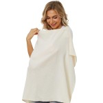 PPOGOO Muslin Nursing Cover for Baby Breastfeeding, Breathable Privacy Nursing Covers for Mom 100% Cotton Breastfeeding Cover with Rigid Hoop for Mother Nursing Apron (Beige)
