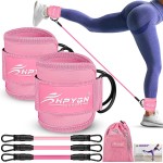HPYGN Ankle Resistance Bands, Ankle Bands for Working Out, Leg Glutes Training Workout Equipment for Women, Exercise Bands with Cuffs, Kick Back Ankle Strap Set for Home Gym