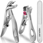 Vepkuso Nail Clippers for Seniors, Wide Jaw Fingernail Clippers and Angled Head Toenail Clippers for Thick Nail, Professional German Nail Clippers for Men, Women&PregnantSliver