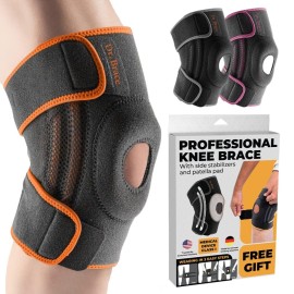 DR. BRACE ELITE Knee Brace with Side Stabilizers & Patella Gel Pads for Maximum Knee Pain Support and fast recovery for men and women-Please Check How To Size Video (XX-Large, Mars)