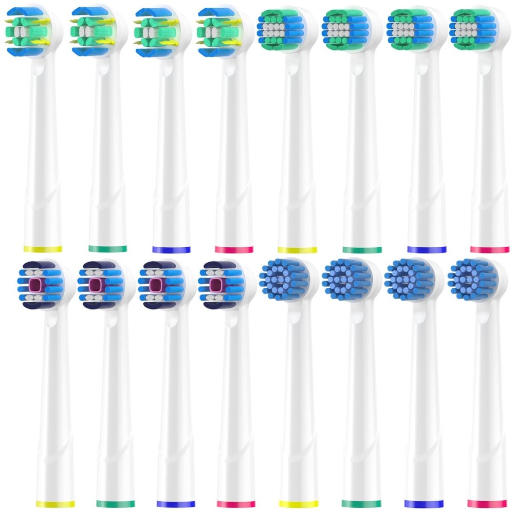Aoxgao Replacement Heads Compatible with Oral b Braun, 16 Pcs Electric Toothbrush Heads for Oral-b Floss Pro 1000 Smart Genius x White