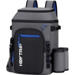 Heytrip Cooler Backpack 36 Cans with 2 Detachable Pouches Insulated Waterproof Cooler Bag for 20 Hours Cold Retention, Leak-Proof Cooler(Gray)