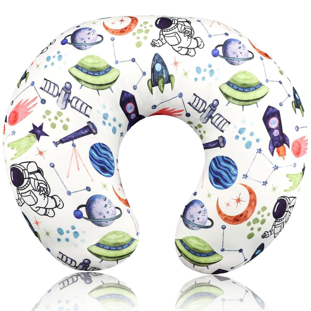 TANOFAR Nursing Pillow Cover Boy, Stretchy Breast Feeding Pillow Covers, Soft & Skin-Friendly, Removable Nursing Support Pillow Slipcover, Space Shuttle