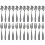 CHILLOUT LIFE Stainless Steel Kids Silverware Set 24 Pieces (2 Pack of 12) - Child and Toddler Safe Flatware - Kids Utensil Set - Metal Kids Cutlery Set (Includes 12 Small Kids Spoons & Kids 12 Forks)