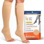 Lemon Hero Zipper Compression Socks for Women and Men, Open Toe 15-20 mmHg Compression Stockings, Designed for Leg Comfort, Supports Circulation and Swelling Relief - 3XL, 2-Pack